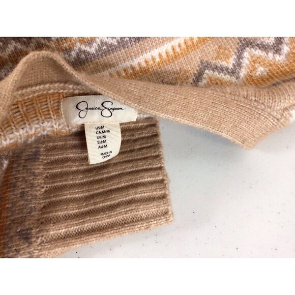 Jessica Simpson Cardigan Sweater Fair Isle Womens Medium - Picture 3 of 7